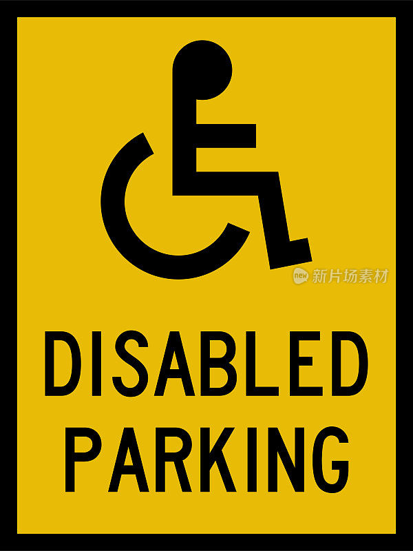 Disabled parking caution sign.